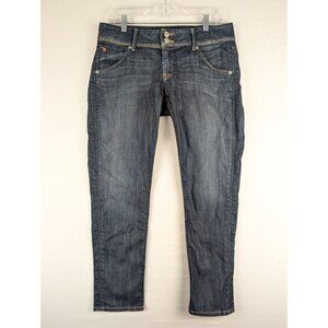 Hudson Jeans Womens 27 Blue Collin Flap Pocket‎ Skinny Crop